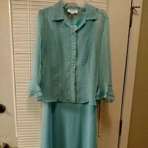 Dress with sheer jacket